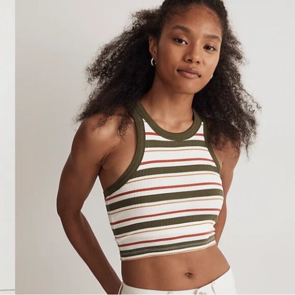 Variegated Rib Crop Tank in Stripe - Madewell - Small - Picture 2 of 9